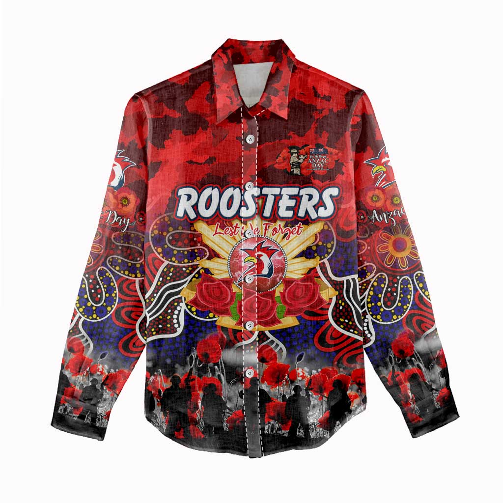 Personalized Roosters ANZAC Day Women Casual Shirt Australian Army - Lest We Forget