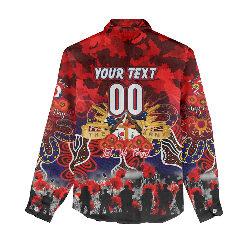 Personalized Roosters ANZAC Day Women Casual Shirt Australian Army - Lest We Forget