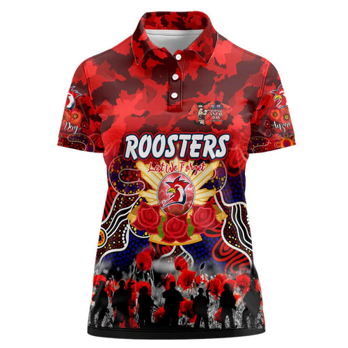Personalized Roosters ANZAC Day Women Polo Shirt Australian Army - Lest We Forget