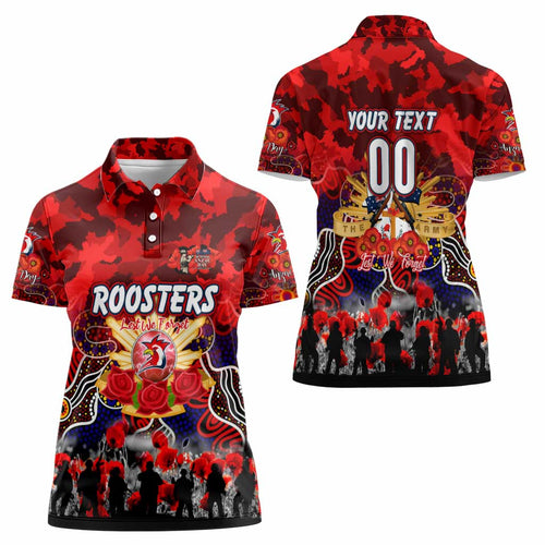 Personalized Roosters ANZAC Day Women Polo Shirt Australian Army - Lest We Forget