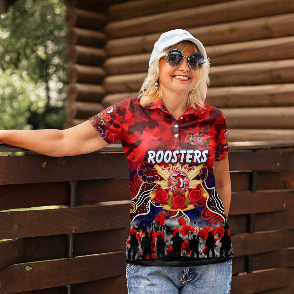 Personalized Roosters ANZAC Day Women Polo Shirt Australian Army - Lest We Forget