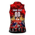 Personalized Roosters ANZAC Day Women Sleeveless Polo Shirt Australian Army - Lest We Forget