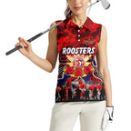 Personalized Roosters ANZAC Day Women Sleeveless Polo Shirt Australian Army - Lest We Forget