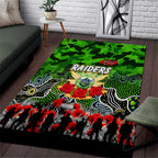 Raiders ANZAC Day Area Rug Australian Army - Lest We Forget