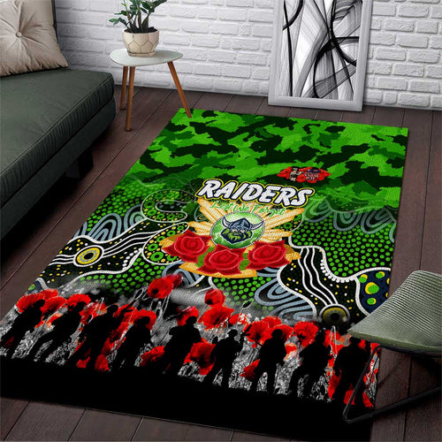 Raiders ANZAC Day Area Rug Australian Army - Lest We Forget