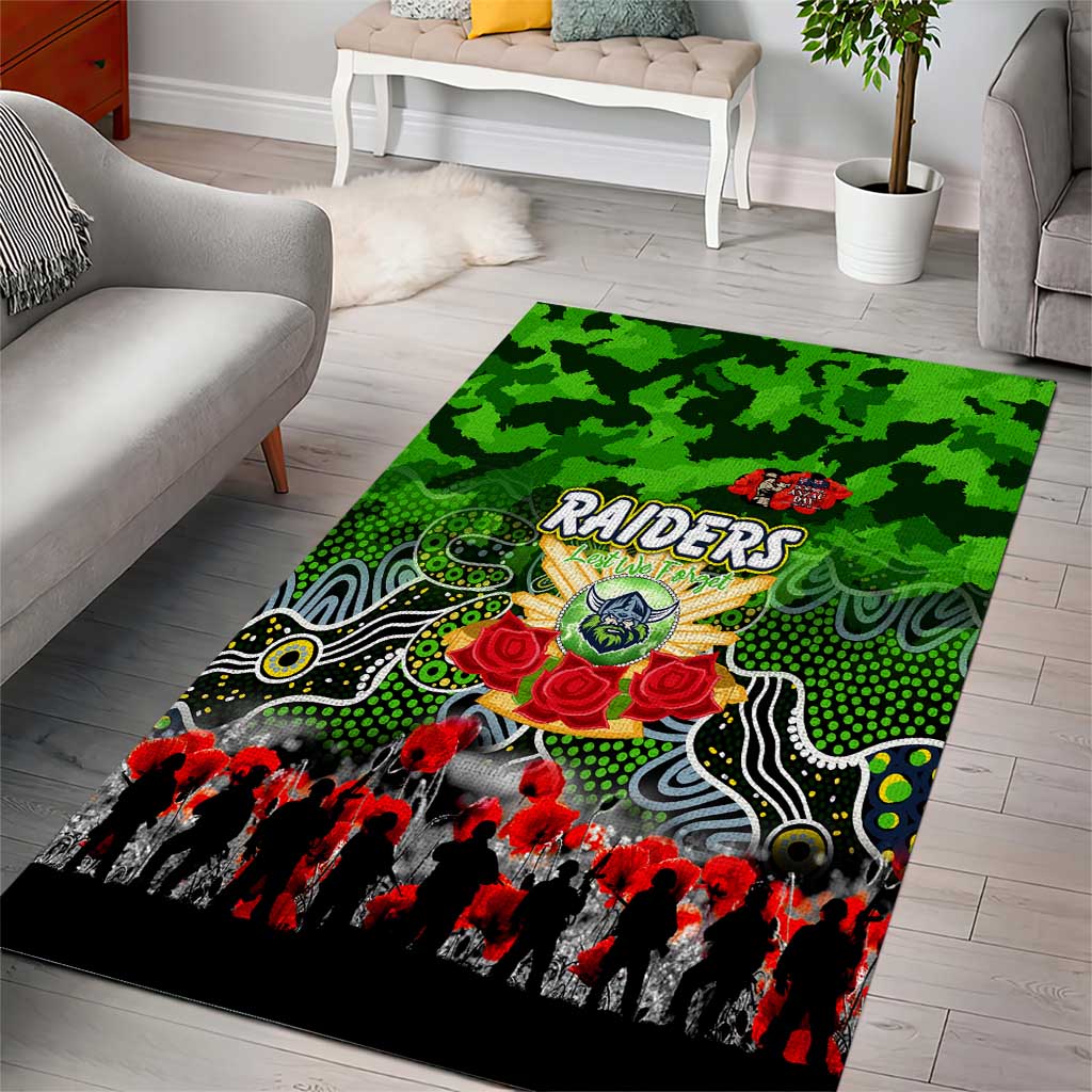 Raiders ANZAC Day Area Rug Australian Army - Lest We Forget