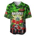 Personalized Raiders ANZAC Day Baseball Jersey Australian Army - Lest We Forget