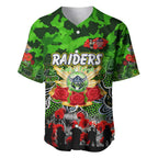 Personalized Raiders ANZAC Day Baseball Jersey Australian Army - Lest We Forget