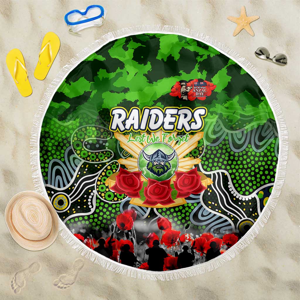 Raiders ANZAC Day Beach Blanket Australian Army - Lest We Forget