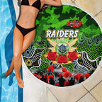 Raiders ANZAC Day Beach Blanket Australian Army - Lest We Forget