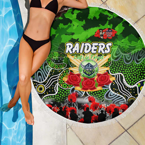 Raiders ANZAC Day Beach Blanket Australian Army - Lest We Forget