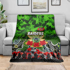 Raiders ANZAC Day Blanket Australian Army - Lest We Forget