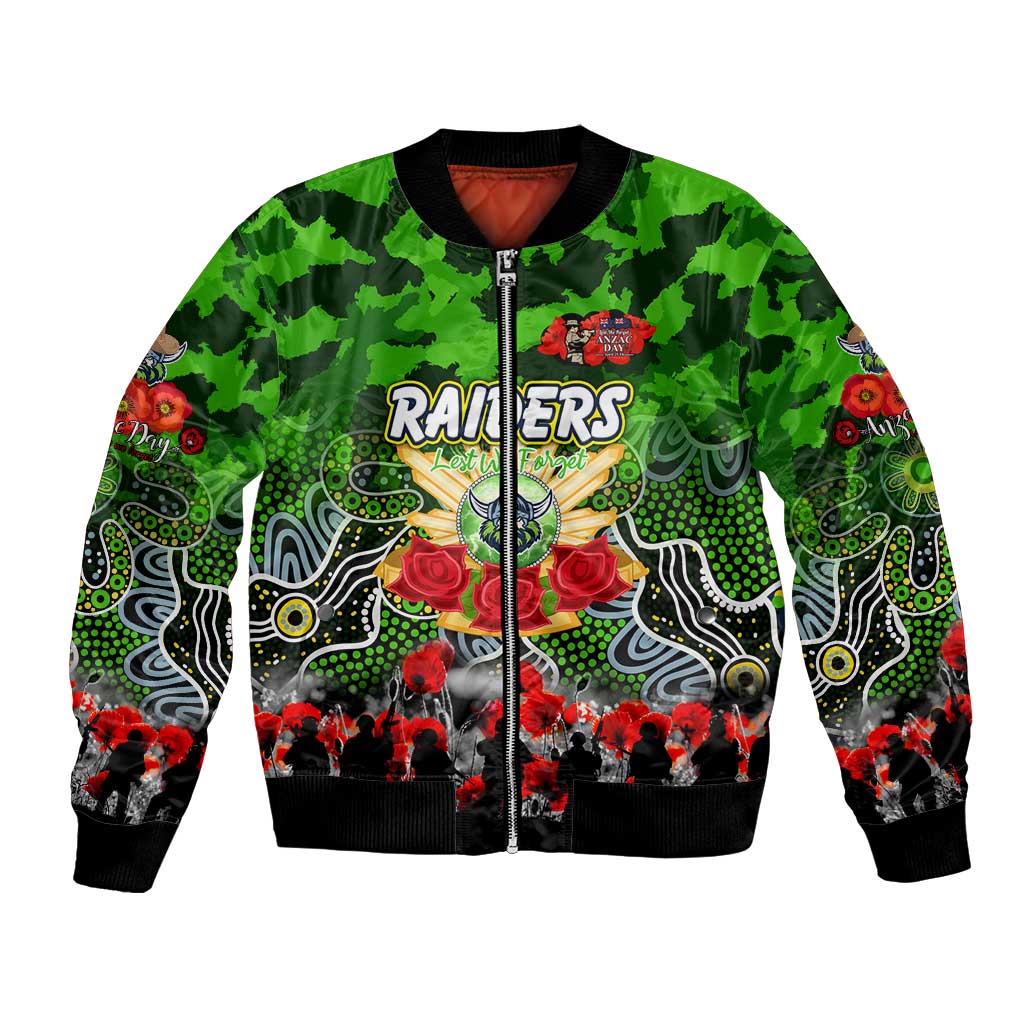 Personalized Raiders ANZAC Day Bomber Jacket Australian Army - Lest We Forget