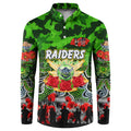 Personalized Raiders ANZAC Day Button Sweatshirt Australian Army - Lest We Forget