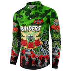 Personalized Raiders ANZAC Day Button Sweatshirt Australian Army - Lest We Forget