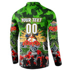 Personalized Raiders ANZAC Day Button Sweatshirt Australian Army - Lest We Forget