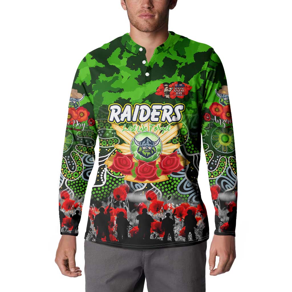 Personalized Raiders ANZAC Day Button Sweatshirt Australian Army - Lest We Forget