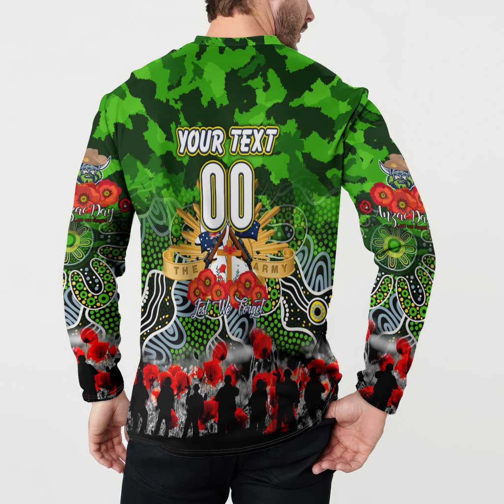 Personalized Raiders ANZAC Day Button Sweatshirt Australian Army - Lest We Forget