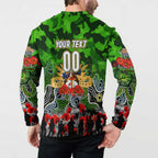 Personalized Raiders ANZAC Day Button Sweatshirt Australian Army - Lest We Forget