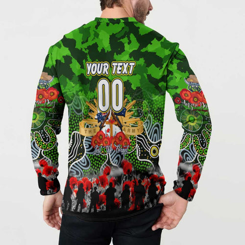 Personalized Raiders ANZAC Day Button Sweatshirt Australian Army - Lest We Forget