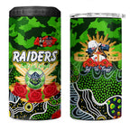 Personalized Raiders ANZAC Day 4 in 1 Can Cooler Tumbler Australian Army - Lest We Forget