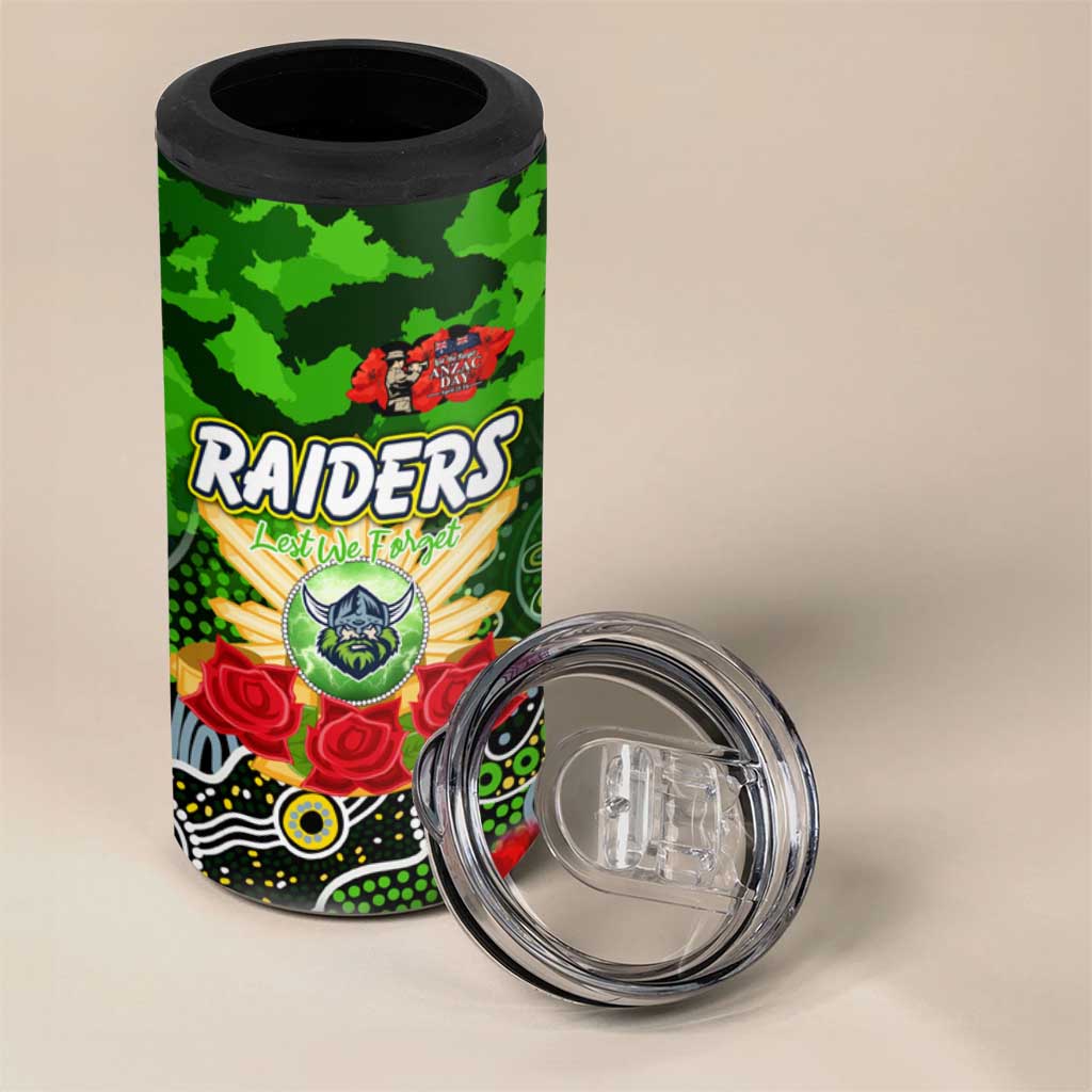 Personalized Raiders ANZAC Day 4 in 1 Can Cooler Tumbler Australian Army - Lest We Forget