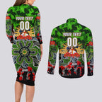 Personalized Raiders ANZAC Day Couples Matching Long Sleeve Bodycon Dress and Long Sleeve Button Shirt Australian Army - Lest We Forget