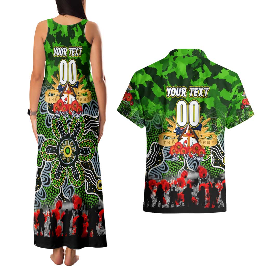 Personalized Raiders ANZAC Day Couples Matching Tank Maxi Dress and Hawaiian Shirt Australian Army - Lest We Forget