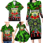 Personalized Raiders ANZAC Day Family Matching Long Sleeve Bodycon Dress and Hawaiian Shirt Australian Army - Lest We Forget