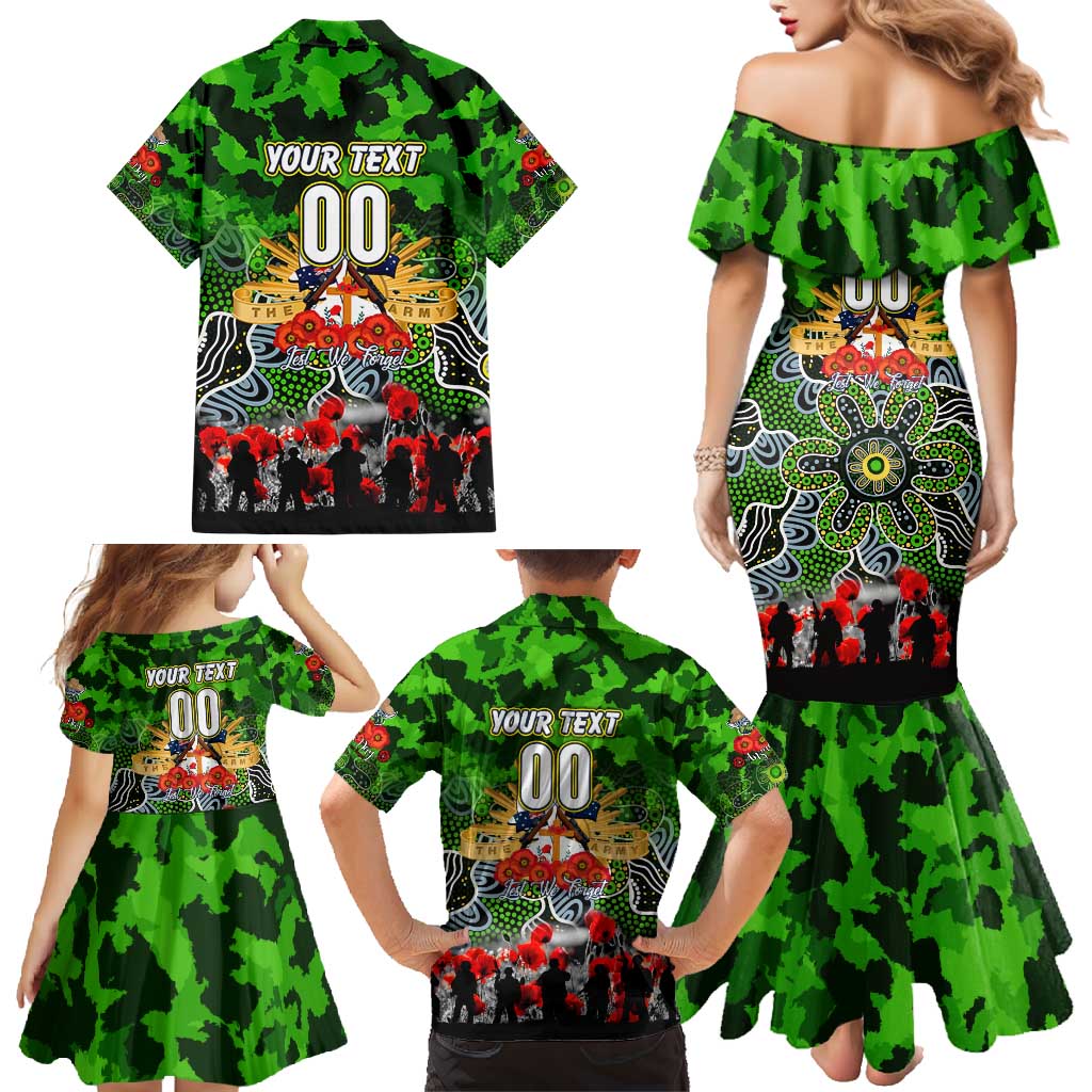 Personalized Raiders ANZAC Day Family Matching Mermaid Dress and Hawaiian Shirt Australian Army - Lest We Forget