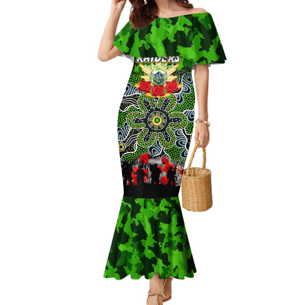 Personalized Raiders ANZAC Day Family Matching Mermaid Dress and Hawaiian Shirt Australian Army - Lest We Forget