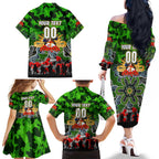 Personalized Raiders ANZAC Day Family Matching Off The Shoulder Long Sleeve Dress and Hawaiian Shirt Australian Army - Lest We Forget