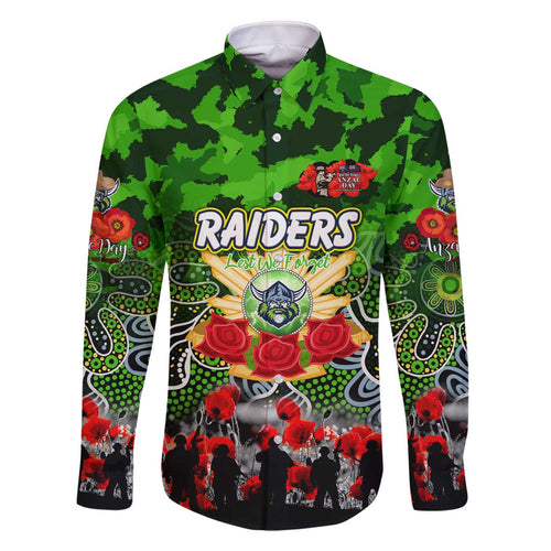 Personalized Raiders ANZAC Day Family Matching Off The Shoulder Long Sleeve Dress and Hawaiian Shirt Australian Army - Lest We Forget