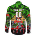 Personalized Raiders ANZAC Day Family Matching Off The Shoulder Long Sleeve Dress and Hawaiian Shirt Australian Army - Lest We Forget