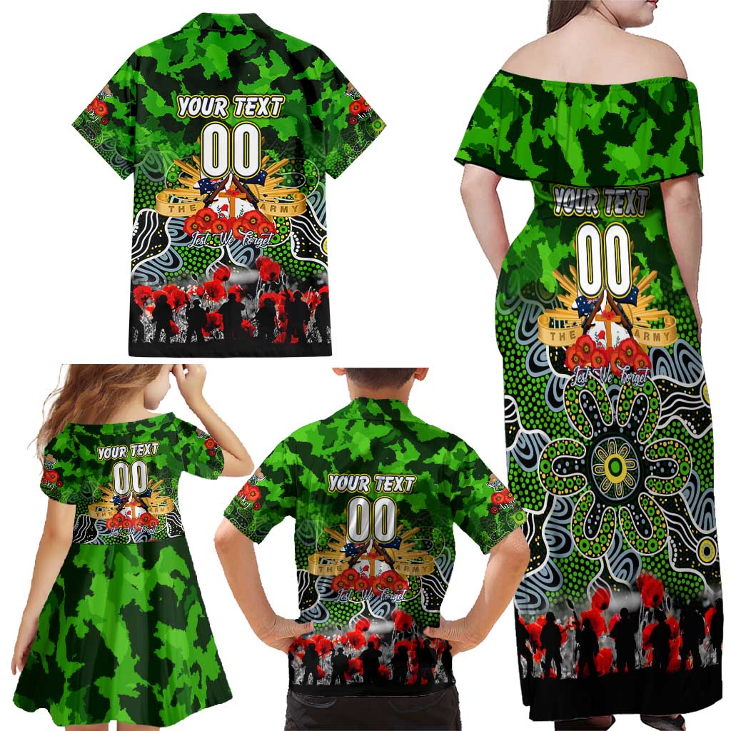 Personalized Raiders ANZAC Day Family Matching Off Shoulder Maxi Dress and Hawaiian Shirt Australian Army - Lest We Forget