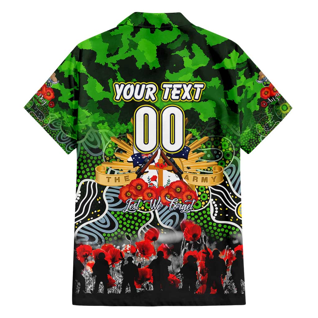 Personalized Raiders ANZAC Day Family Matching Off Shoulder Maxi Dress and Hawaiian Shirt Australian Army - Lest We Forget