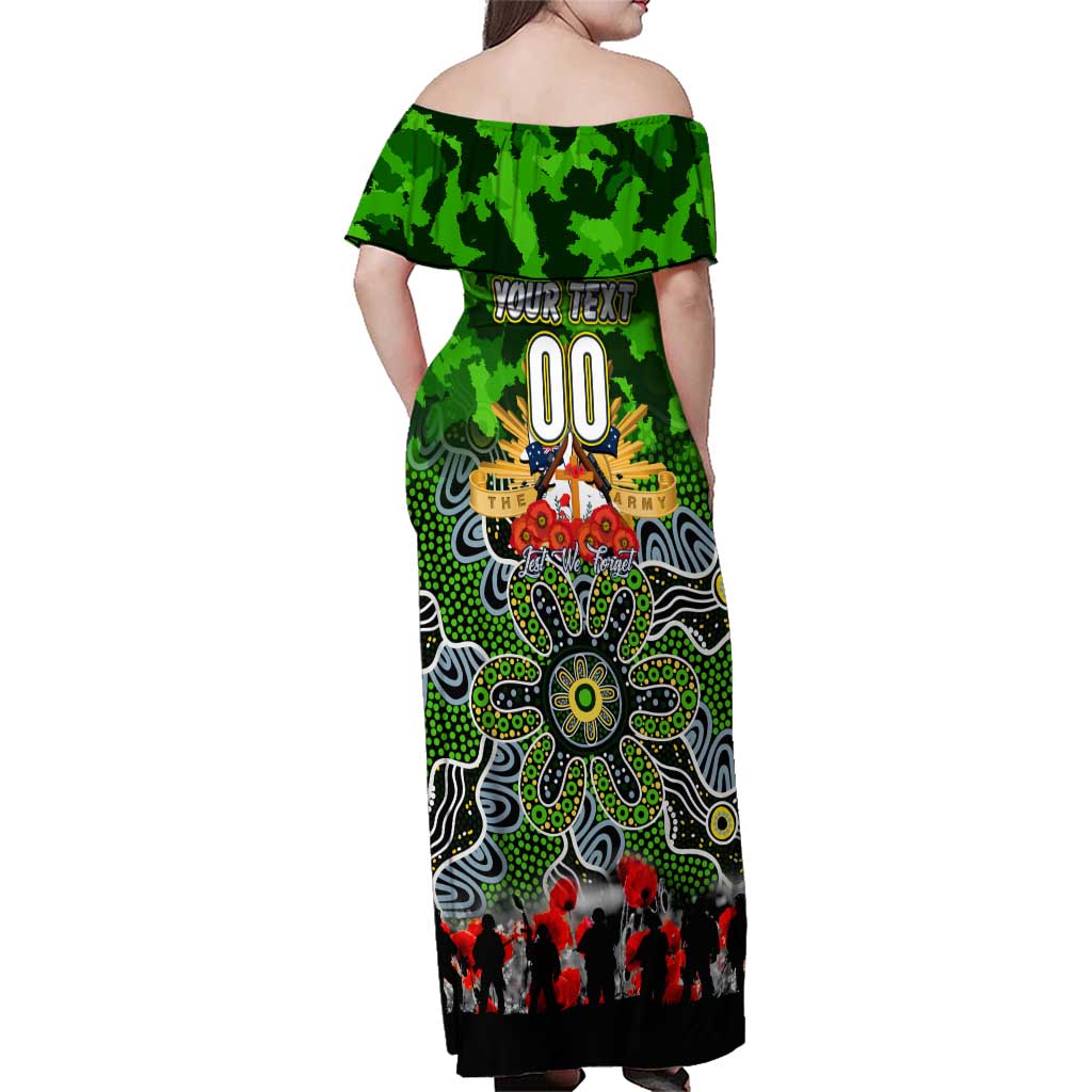 Personalized Raiders ANZAC Day Family Matching Off Shoulder Maxi Dress and Hawaiian Shirt Australian Army - Lest We Forget