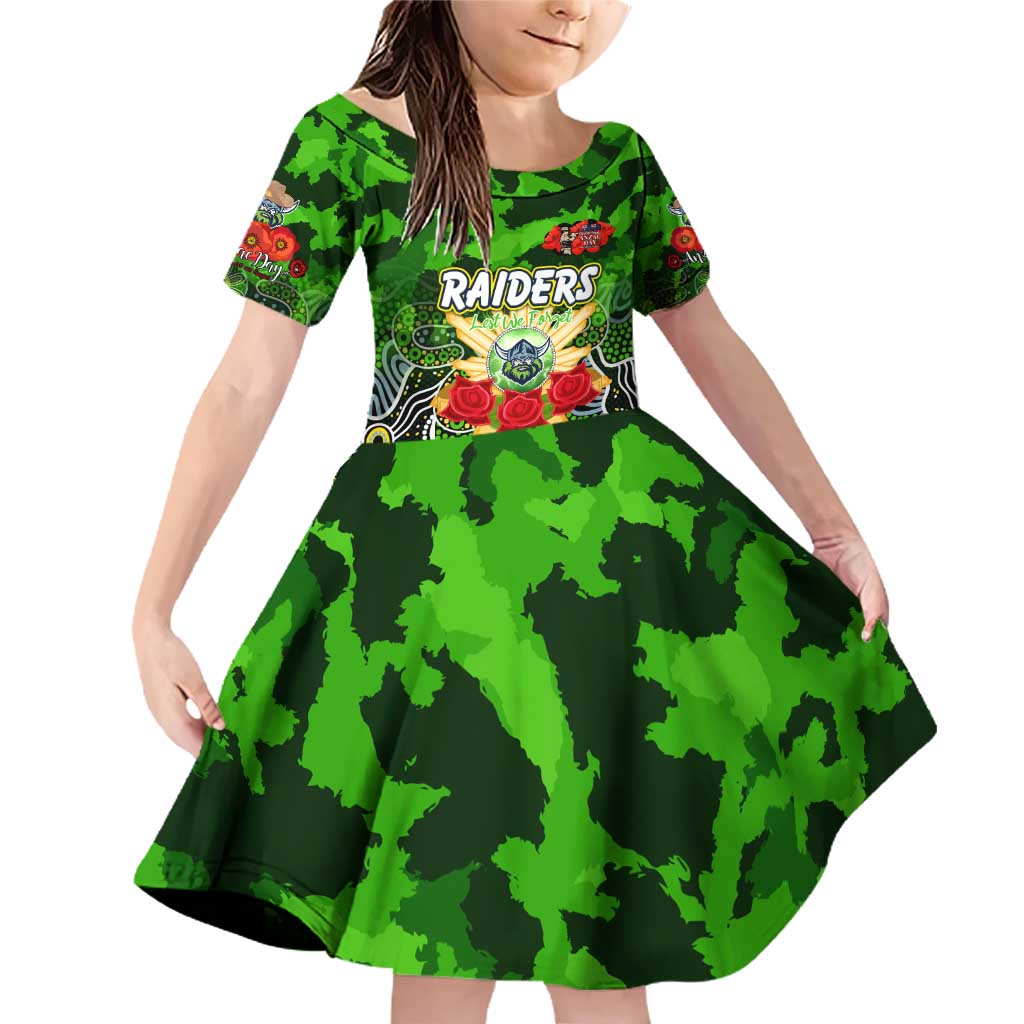 Personalized Raiders ANZAC Day Family Matching Off Shoulder Short Dress and Hawaiian Shirt Australian Army - Lest We Forget
