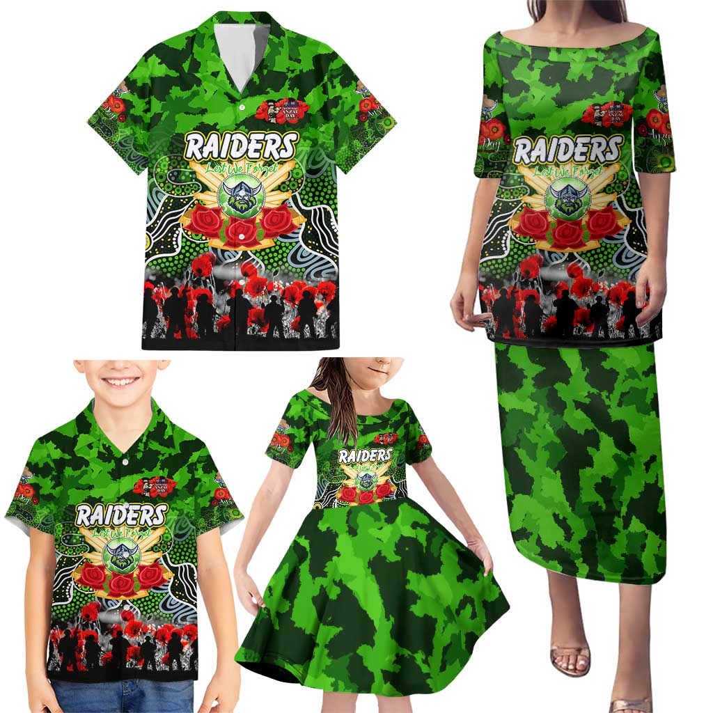 Personalized Raiders ANZAC Day Family Matching Puletasi and Hawaiian Shirt Australian Army - Lest We Forget