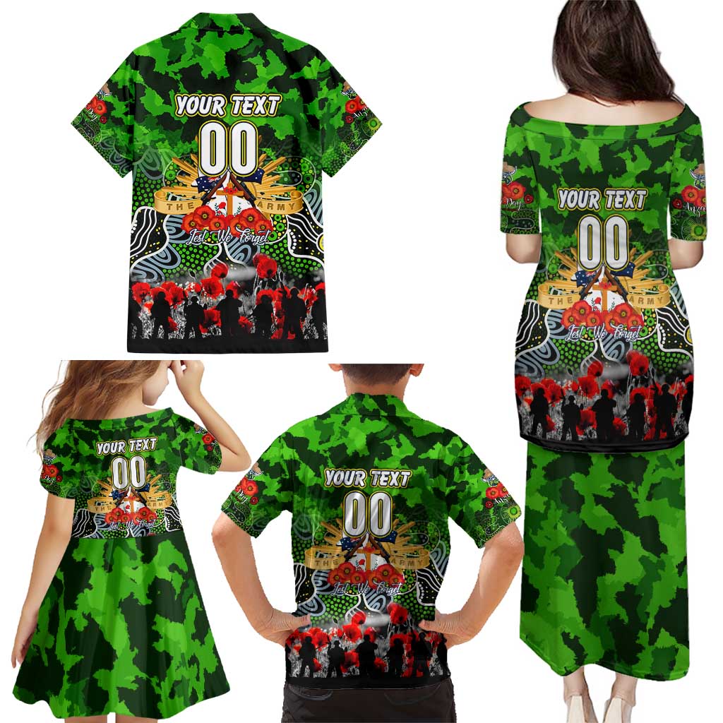 Personalized Raiders ANZAC Day Family Matching Puletasi and Hawaiian Shirt Australian Army - Lest We Forget