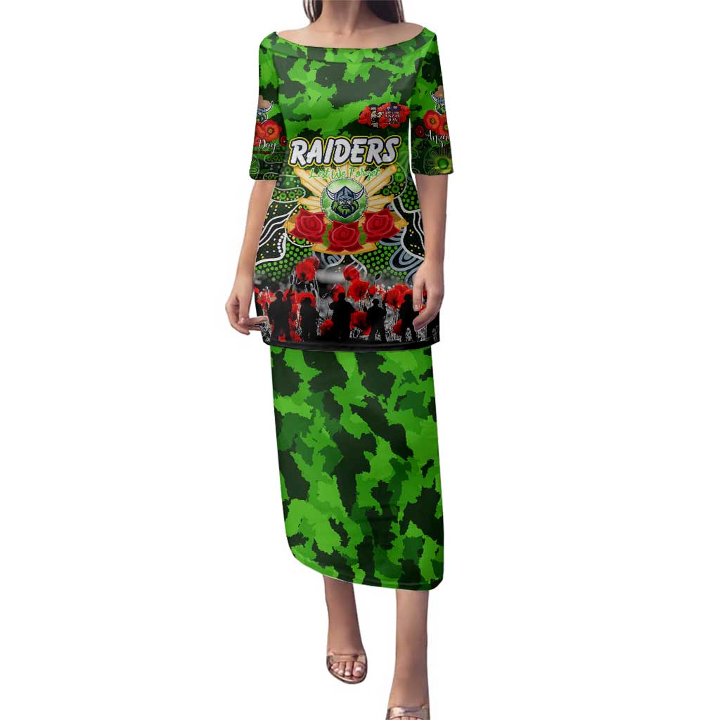 Personalized Raiders ANZAC Day Family Matching Puletasi and Hawaiian Shirt Australian Army - Lest We Forget