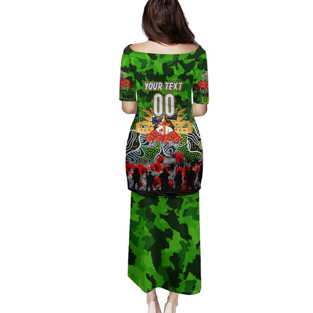 Personalized Raiders ANZAC Day Family Matching Puletasi and Hawaiian Shirt Australian Army - Lest We Forget