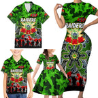 Personalized Raiders ANZAC Day Family Matching Short Sleeve Bodycon Dress and Hawaiian Shirt Australian Army - Lest We Forget