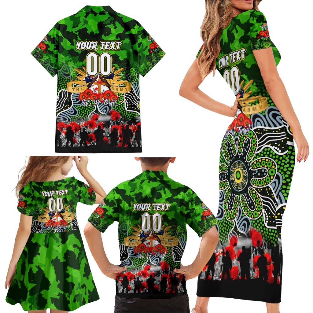 Personalized Raiders ANZAC Day Family Matching Short Sleeve Bodycon Dress and Hawaiian Shirt Australian Army - Lest We Forget