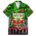 Personalized Raiders ANZAC Day Family Matching Short Sleeve Bodycon Dress and Hawaiian Shirt Australian Army - Lest We Forget
