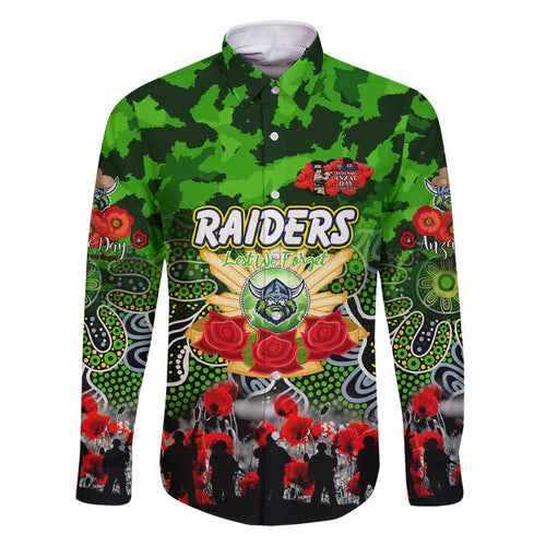 Personalized Raiders ANZAC Day Family Matching Short Sleeve Bodycon Dress and Hawaiian Shirt Australian Army - Lest We Forget