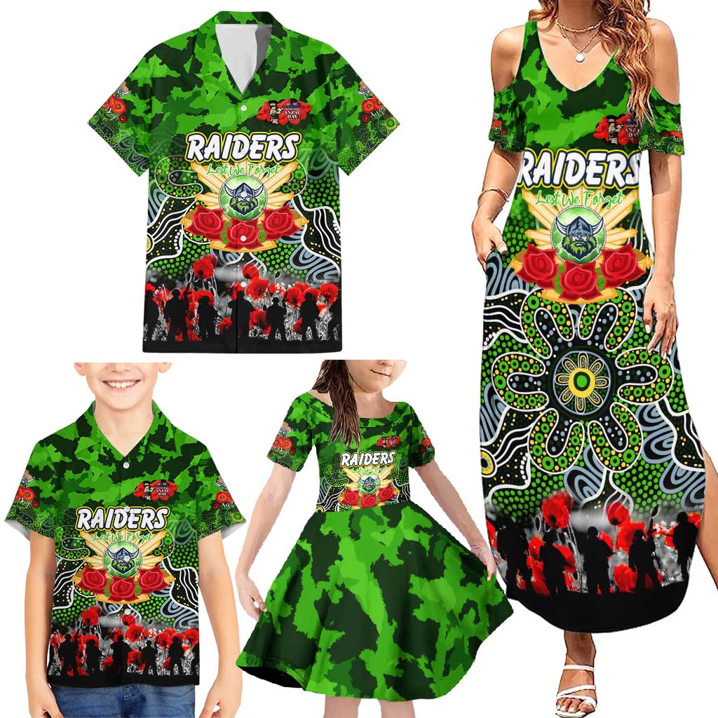 Personalized Raiders ANZAC Day Family Matching Summer Maxi Dress and Hawaiian Shirt Australian Army - Lest We Forget