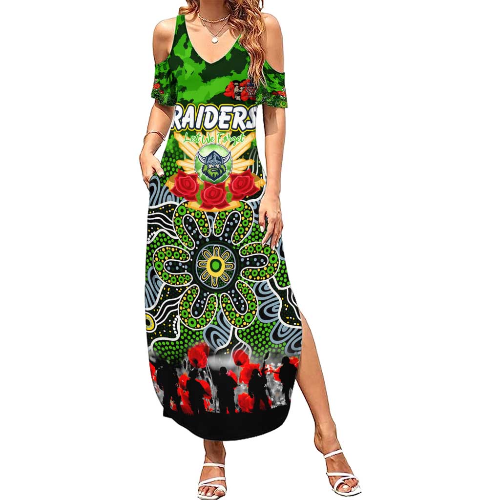 Personalized Raiders ANZAC Day Family Matching Summer Maxi Dress and Hawaiian Shirt Australian Army - Lest We Forget