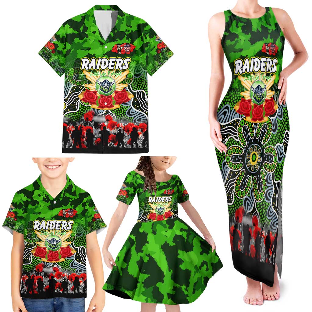 Personalized Raiders ANZAC Day Family Matching Tank Maxi Dress and Hawaiian Shirt Australian Army - Lest We Forget