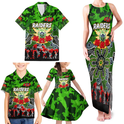 Personalized Raiders ANZAC Day Family Matching Tank Maxi Dress and Hawaiian Shirt Australian Army - Lest We Forget